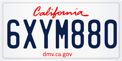 CA license plate 6XYM880
