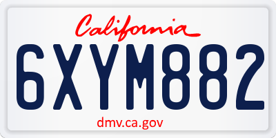 CA license plate 6XYM882