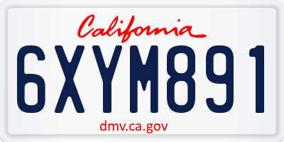 CA license plate 6XYM891