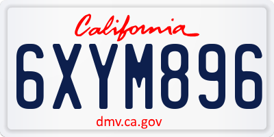 CA license plate 6XYM896