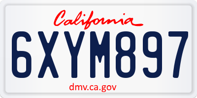 CA license plate 6XYM897