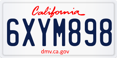 CA license plate 6XYM898