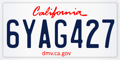 CA license plate 6YAG427