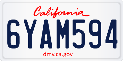 CA license plate 6YAM594