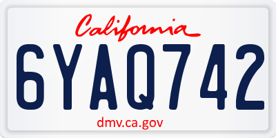 CA license plate 6YAQ742