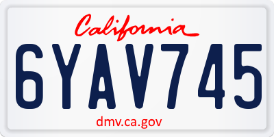 CA license plate 6YAV745