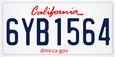 CA license plate 6YB1564