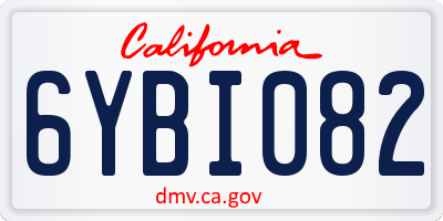 CA license plate 6YBI082