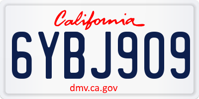 CA license plate 6YBJ909