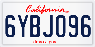 CA license plate 6YBJO96