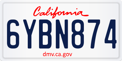 CA license plate 6YBN874
