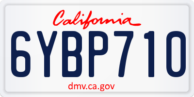 CA license plate 6YBP710