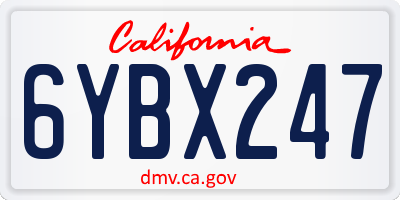 CA license plate 6YBX247