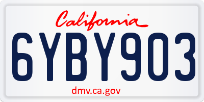 CA license plate 6YBY903
