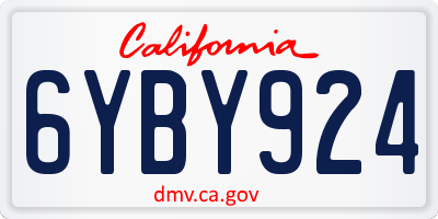 CA license plate 6YBY924