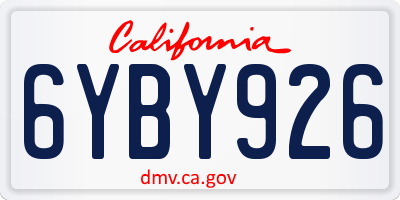CA license plate 6YBY926