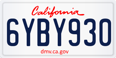 CA license plate 6YBY930