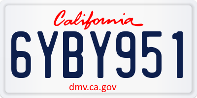 CA license plate 6YBY951