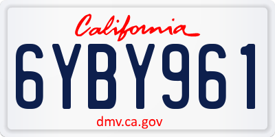 CA license plate 6YBY961
