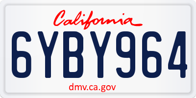 CA license plate 6YBY964