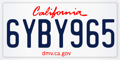 CA license plate 6YBY965
