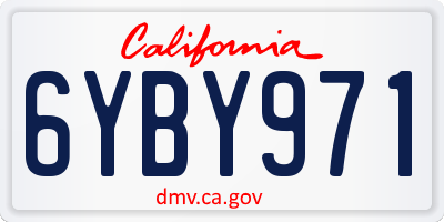 CA license plate 6YBY971