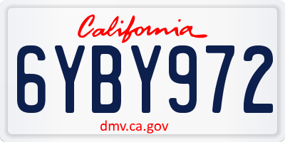 CA license plate 6YBY972