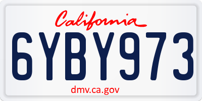 CA license plate 6YBY973