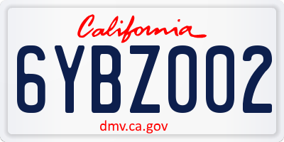 CA license plate 6YBZ002