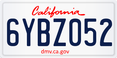 CA license plate 6YBZ052