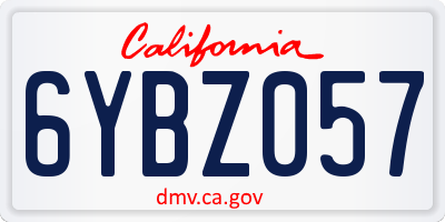 CA license plate 6YBZ057