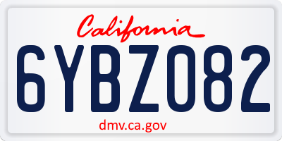 CA license plate 6YBZ082