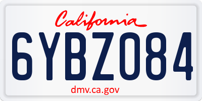 CA license plate 6YBZ084