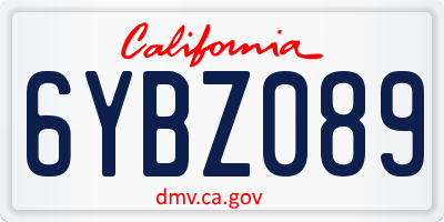 CA license plate 6YBZ089