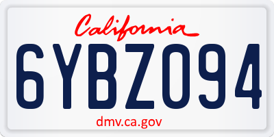 CA license plate 6YBZ094
