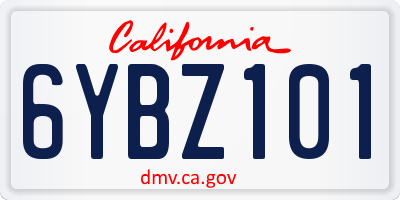 CA license plate 6YBZ101