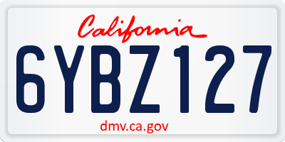 CA license plate 6YBZ127