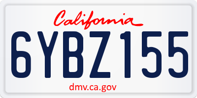 CA license plate 6YBZ155