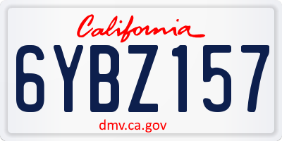 CA license plate 6YBZ157