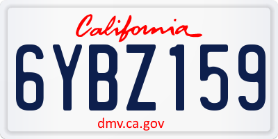 CA license plate 6YBZ159