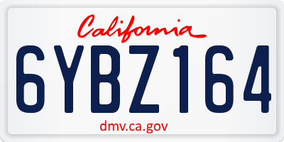 CA license plate 6YBZ164
