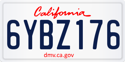 CA license plate 6YBZ176