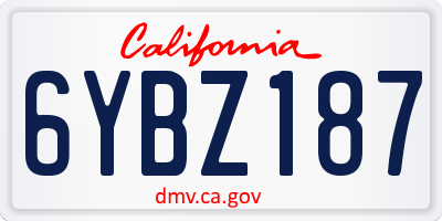 CA license plate 6YBZ187