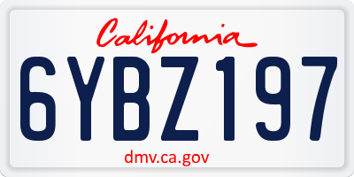CA license plate 6YBZ197
