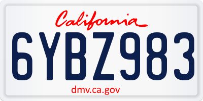 CA license plate 6YBZ983