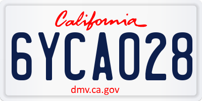 CA license plate 6YCA028