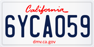 CA license plate 6YCA059