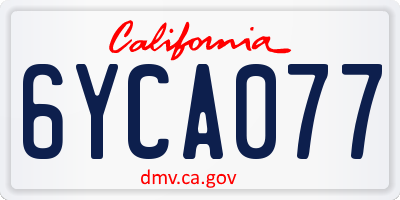 CA license plate 6YCA077