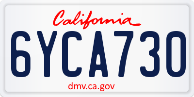 CA license plate 6YCA730