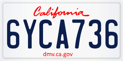 CA license plate 6YCA736